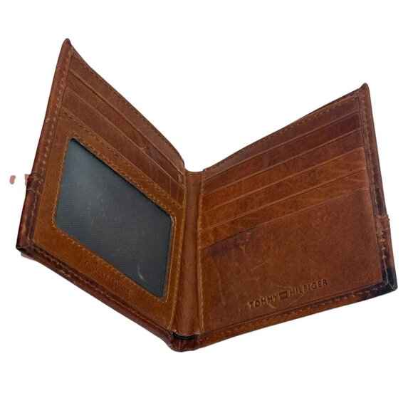 Tommy Hilfiger Mens Wallet Brown Leather RIFD Hipster Bi-Fold - Picture 3 of 11